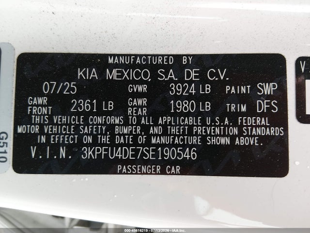 KIA K4 Ex 2025 3KPFU4DE7SE190546 Image 9