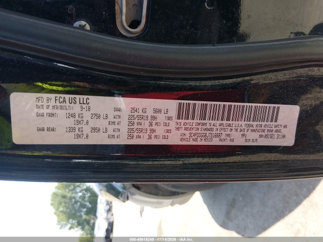 Продаж на аукціоні авто 2018 Dodge Journey Crossroad Awd, vin: 3C4PDDGG8JT516687, номер лоту: 45616249