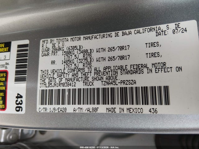 3TMLB5JN1RM038412 Toyota Tacoma Trd Off Road