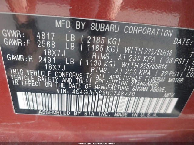 2024 Subaru Crosstrek Limited მანქანა იყიდება აუქციონზე, vin: 4S4GUHN69R3748770, აუქციონის ნომერი: 45616317