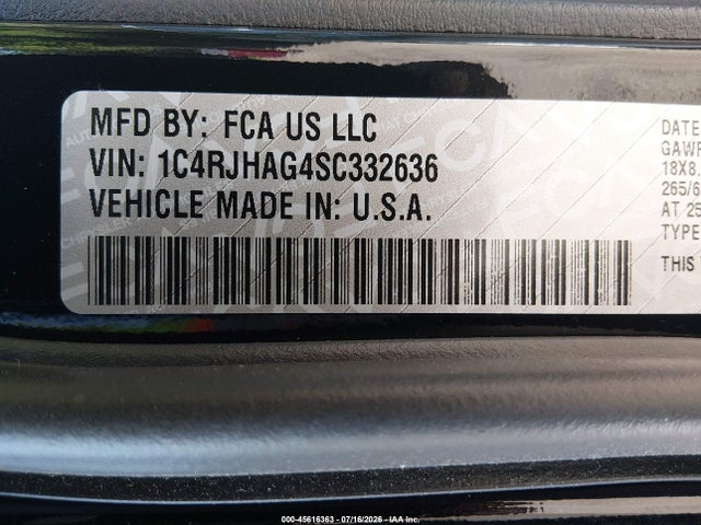 Продаж на аукціоні авто 2025 Jeep Grand Cherokee Laredo X 4x4, vin: 1C4RJHAG4SC332636, номер лоту: 45616363