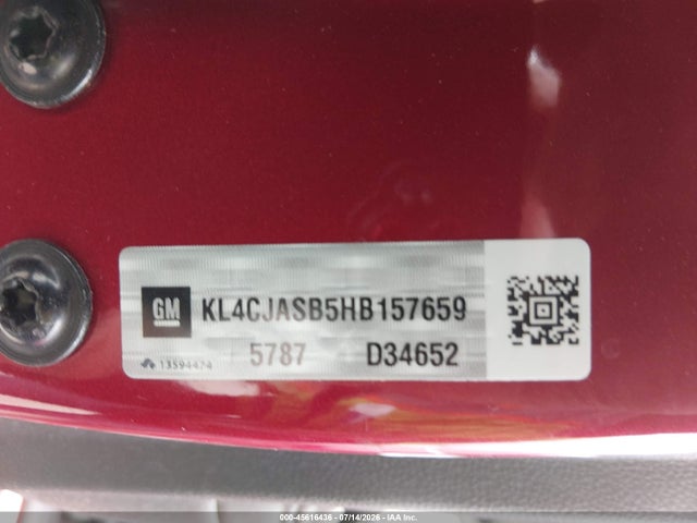 Aukcja sprzedaży 2017 Buick Encore Preferred, vin: KL4CJASB5HB157659, numer aukcji: 45616436