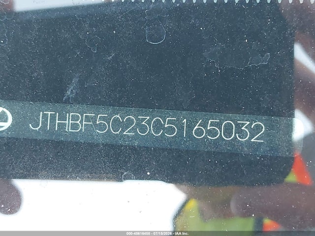45616458 :رقم المزاد ، JTHBF5C23C5165032 vin ، 2012 Lexus Is 250 مزاد بيع