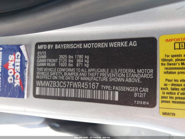 Mini Countryman Cooper 2015 WMWZB3C57FWR45167 Image 9