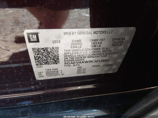 Aukcja sprzedaży 2019 Buick Enclave Awd Essence, vin: 5GAEVAKW3KJ213862, numer aukcji: 45616496