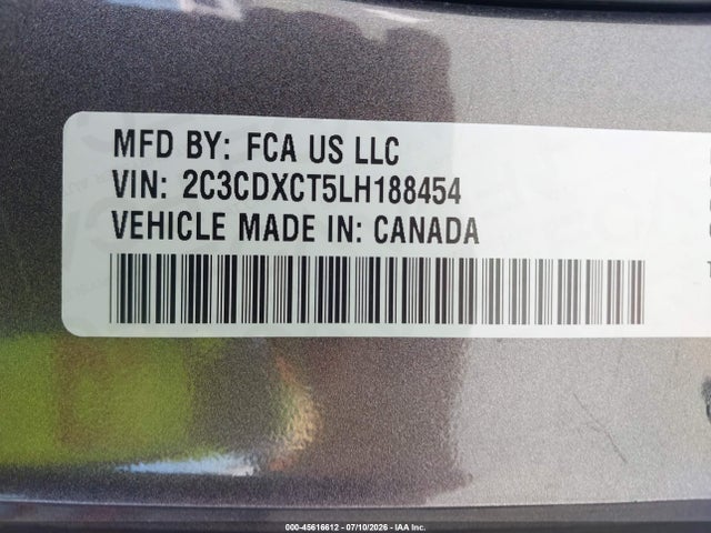 2C3CDXCT5LH188454 Dodge Charger R/t Rwd