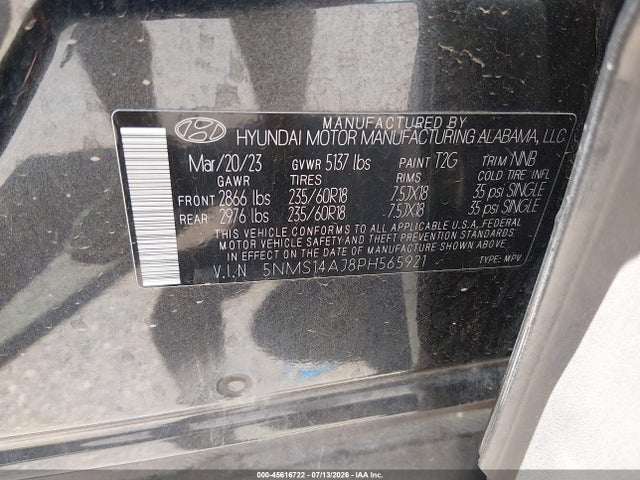 Hyundai Santa Fe Se 2023 5NMS14AJ8PH565921 Image 9