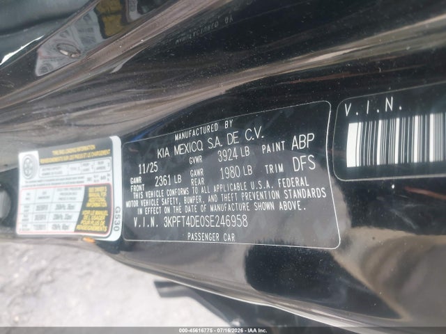 KIA K4 Lx 2025 3KPFT4DE0SE246958 Image 9