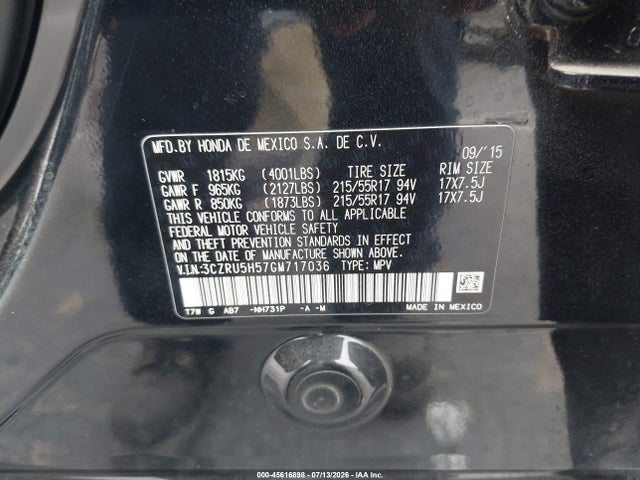 3CZRU5H57GM717036 Honda HR-V EX