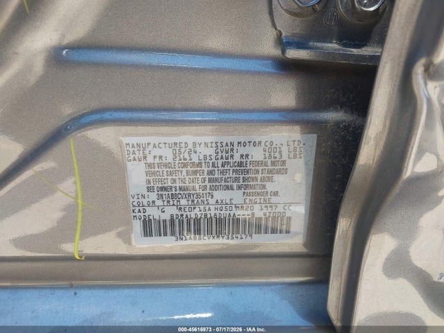 Продаж на аукціоні авто 2024 Nissan Sentra Sv Xtronic Cvt, vin: 3N1AB8CVXRY354179, номер лоту: 45616973