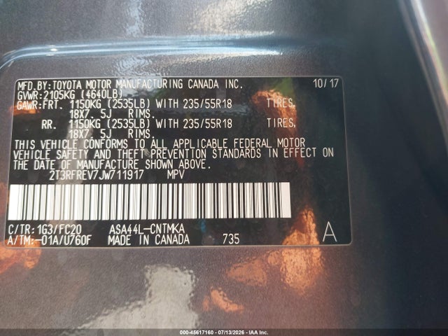 Toyota Rav4 Adventure 2018 2T3RFREV7JW711917 Image 9