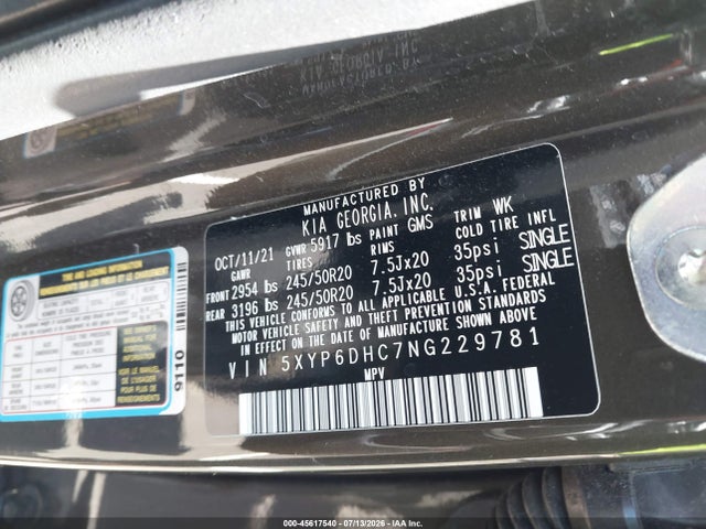 KIA Telluride S 2022 5XYP6DHC7NG229781 Image 9