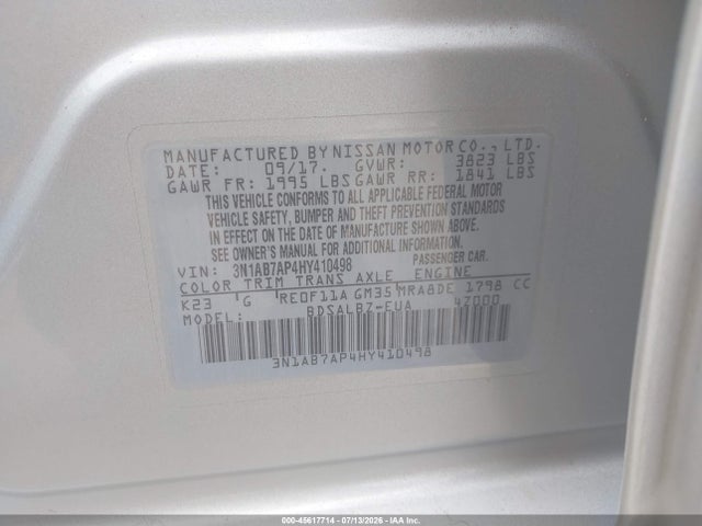 Nissan SENTRA S 2017 3N1AB7AP4HY410498 Image 9