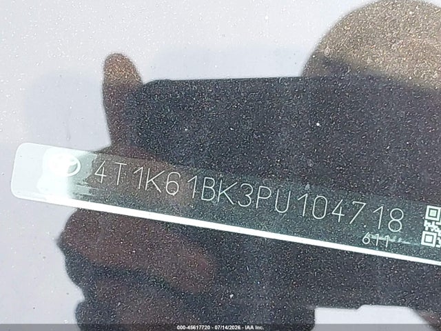 2023 Toyota Camry Xse Awd მანქანა იყიდება აუქციონზე, vin: 4T1K61BK3PU104718, აუქციონის ნომერი: 45617720