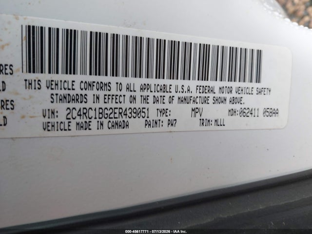 Продаж на аукціоні авто 2014 Chrysler Town & Country Touring, vin: 2C4RC1BG2ER439051, номер лоту: 45617771