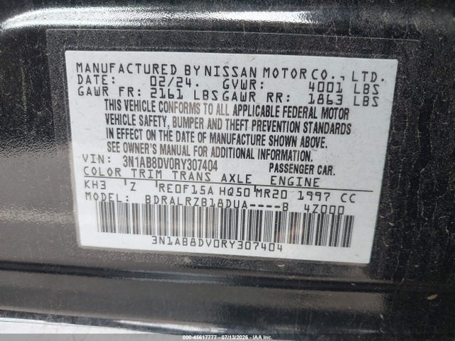 3N1AB8DV0RY307404 Nissan Sentra Sr Xtronic Cvt