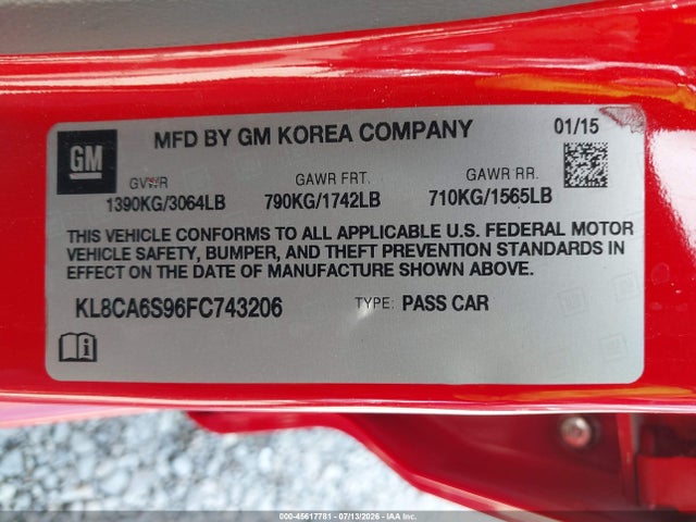 Chevrolet Spark Ls Manual 2015 KL8CA6S96FC743206 Image 9
