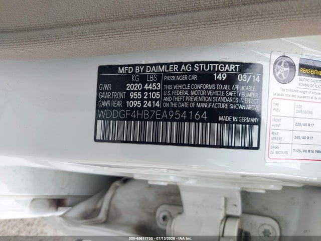 Продаж на аукціоні авто 2014 Mercedes-benz C 250 Sport, vin: WDDGF4HB7EA954164, номер лоту: 45617795