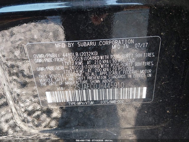 Subaru Forester 2.5i Premium 2018 JF2SJAEC0JH445910 Image 9