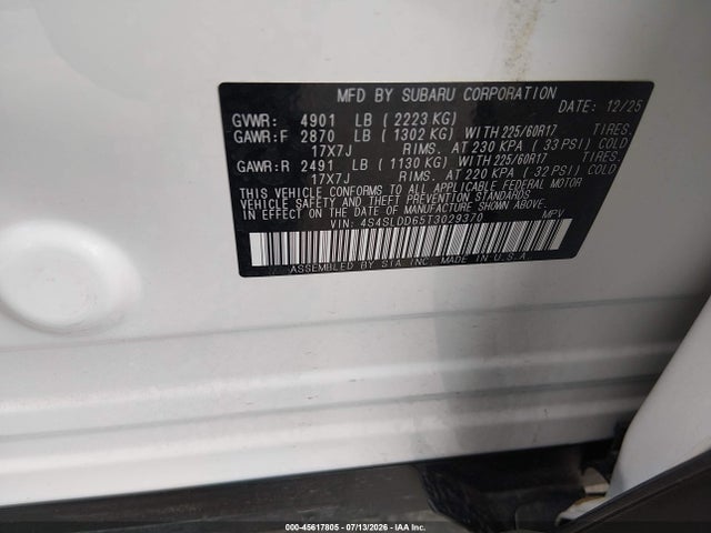 Продаж на аукціоні авто 2026 Subaru Forester Premium, vin: 4S4SLDD65T3029370, номер лоту: 45617805