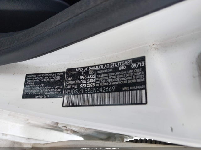 WDDSJ4EB5EN042669 Mercedes-Benz CLA 250