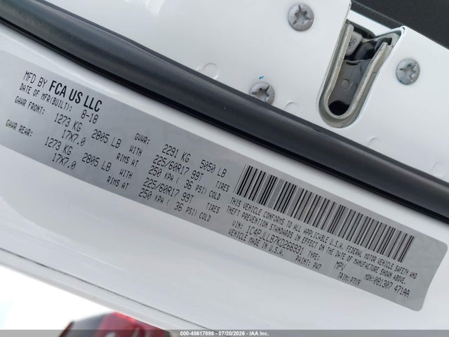 Aukcja sprzedaży 2019 Jeep Cherokee Latitude Plus Fwd, vin: 1C4PJLLB7KD266931, numer aukcji: 45617898