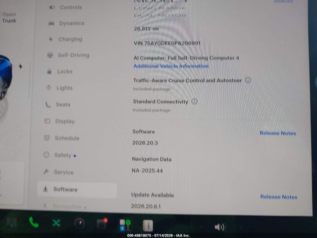 Продаж на аукціоні авто 2023 Tesla Model Y Awd/long Range Dual Motor All-wheel Drive, vin: 7SAYGDEE0PA206991, номер лоту: 45618075