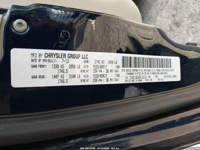 Aukcja sprzedaży 2014 Chrysler Town & Country Touring, vin: 2C4RC1BGXER112316, numer aukcji: 45618199