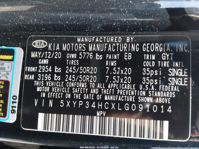 5XYP34HCXLG091014 KIA Telluride Ex