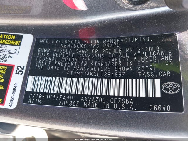 Toyota CAMRY SE 2020 4T1M11AKXLU384897 Image 9