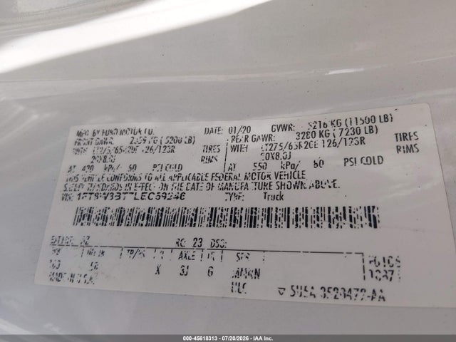 1FT8W3BT7LEC59246 Ford F-350 Lariat