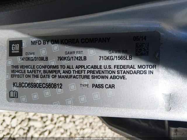 Chevrolet Spark 1lt Auto 2014 KL8CD6S90EC560812 Image 9