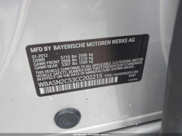 Aukcja sprzedaży 2012 Bmw 535i Gran Turismo, vin: WBASN2C53CC202215, numer aukcji: 45618362