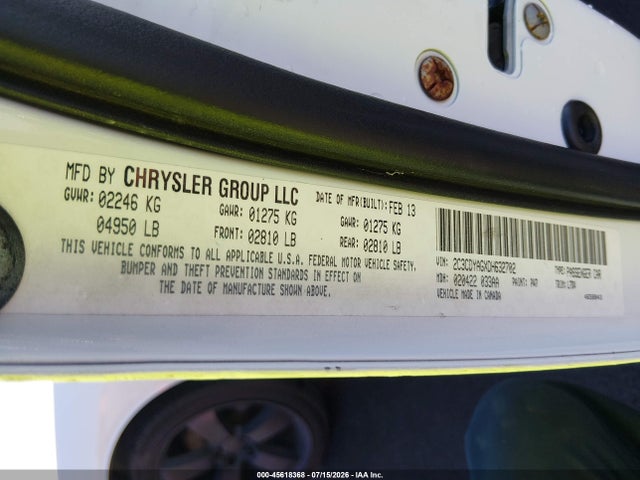 45618368 :رقم المزاد ، 2C3CDYAGXDH632702 vin ، 2013 Dodge Challenger Sxt مزاد بيع