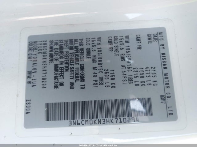 3N6CM0KN3HK710294 Nissan NV200 SV
