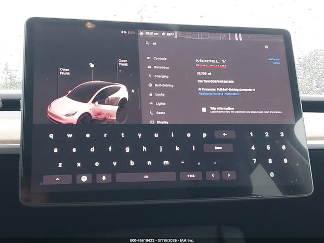 45618423 :رقم المزاد ، 7SAYGDEF5NF397459 vin ، 2022 Tesla Model Y Performance Dual Motor All-wheel Drive مزاد بيع