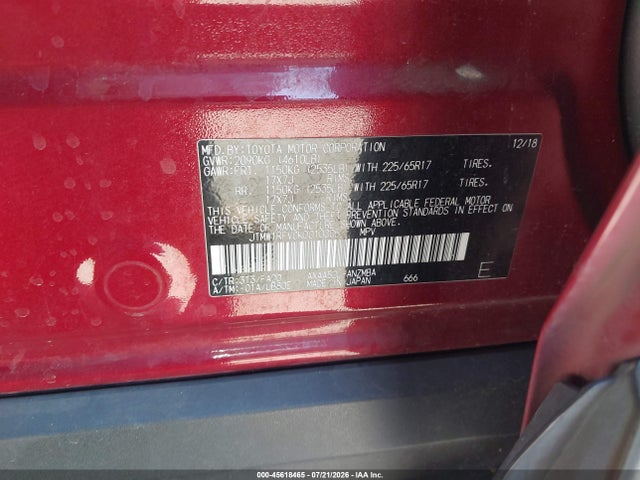 2019 Toyota Rav4 Xle მანქანა იყიდება აუქციონზე, vin: JTMW1RFV0KD010005, აუქციონის ნომერი: 45618465