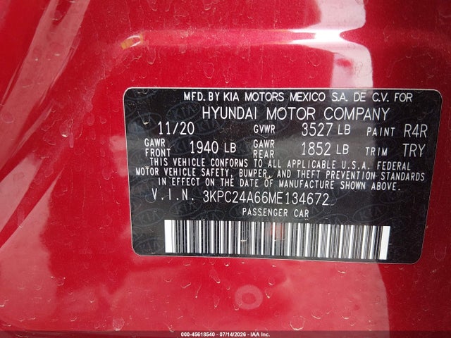 Hyundai Accent Sel 2021 3KPC24A66ME134672 Image 9