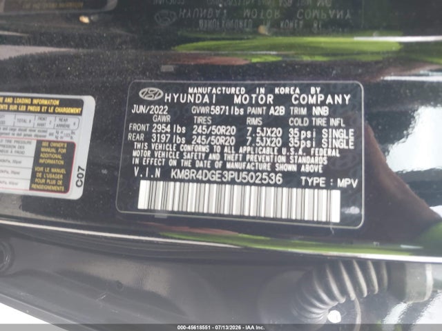 Hyundai Palisade Sel 2023 KM8R4DGE3PU502536 Image 9