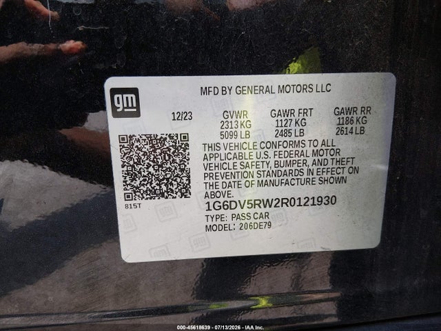 Продаж на аукціоні авто 2024 Cadillac Ct5-v V-series, vin: 1G6DV5RW2R0121930, номер лоту: 45618639