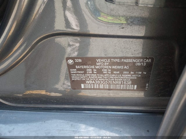 Продажа на аукционе авто 2014 Bmw 328i Xdrive, vin: WBA3B3G57ENR81638, номер лота: 45618644