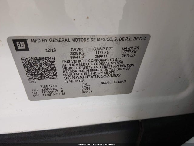 Chevrolet EQUINOX LS 2019 3GNAXHEV1KS573303 Image 9