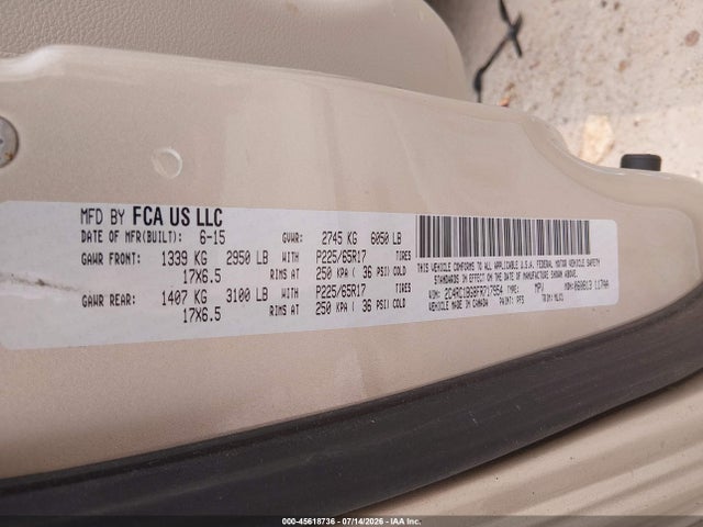 Продажа на аукционе авто 2015 Chrysler Town & Country Touring, vin: 2C4RC1BG8FR717954, номер лота: 45618736