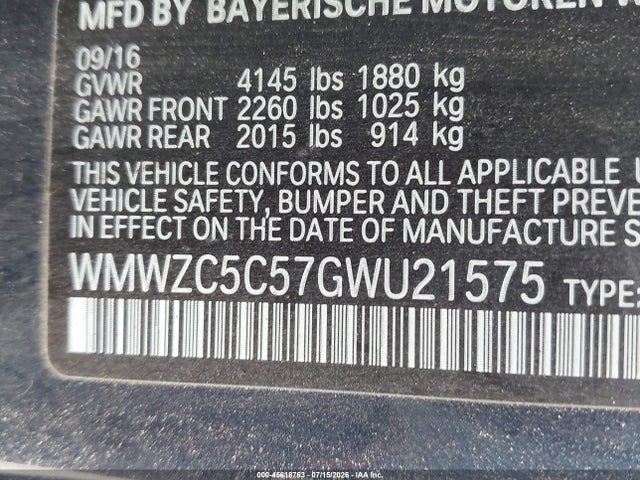 Aukcja sprzedaży 2016 Mini Countryman Cooper S, vin: WMWZC5C57GWU21575, numer aukcji: 45618763