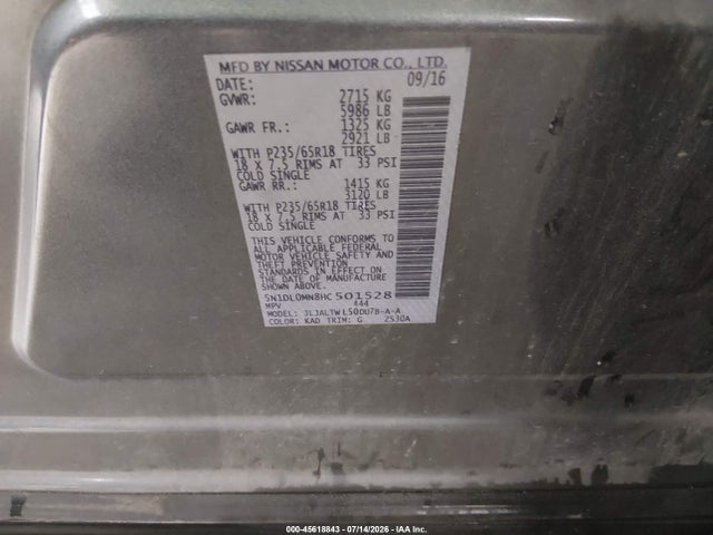 5N1DL0MN8HC501528 Infiniti QX60