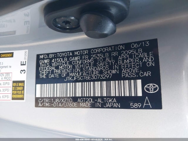 Scion Tc 10 Series 2014 JTKJF5C76E3073297 Image 9