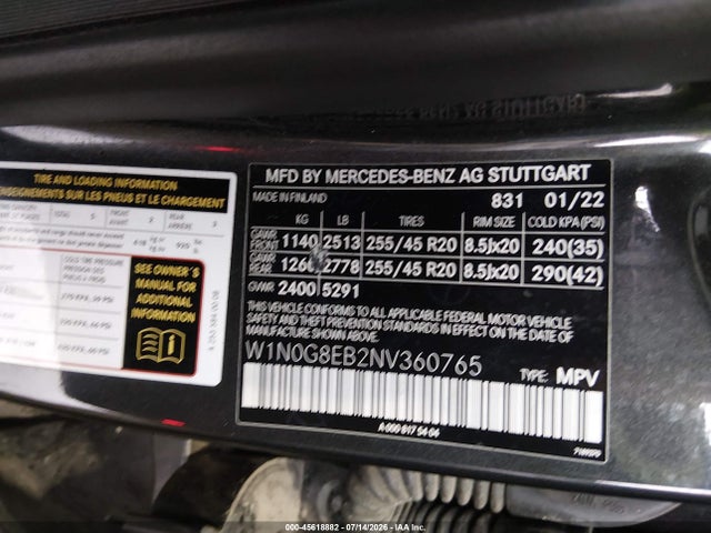 Продаж на аукціоні авто 2022 Mercedes-benz Glc 300 4matic Suv, vin: W1N0G8EB2NV360765, номер лоту: 45618882