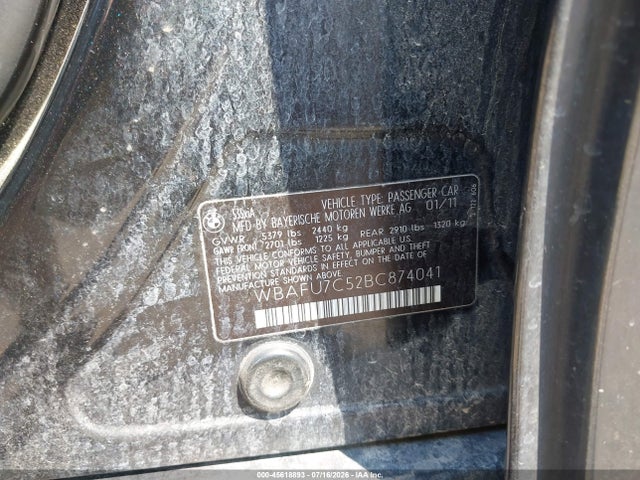 Продаж на аукціоні авто 2011 Bmw 535i Xdrive, vin: WBAFU7C52BC874041, номер лоту: 45618893