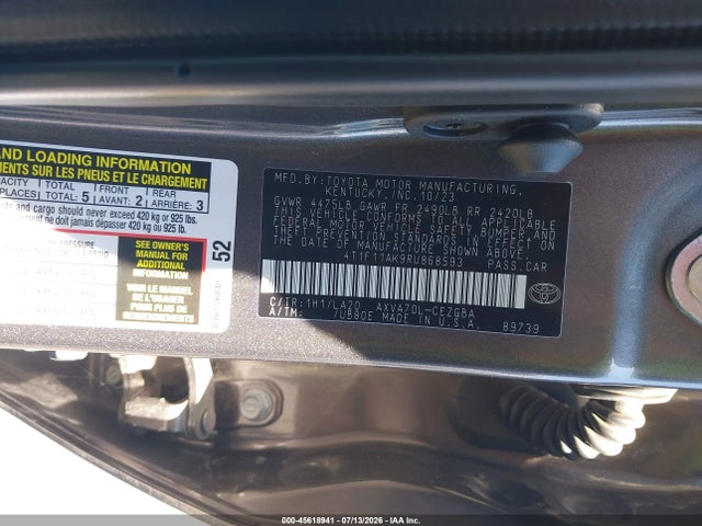 4T1F11AK9RU868593 Toyota CAMRY XLE