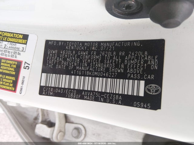 4T1G11BK0MU046227 Toyota Camry Se Nightshade Edition Awd